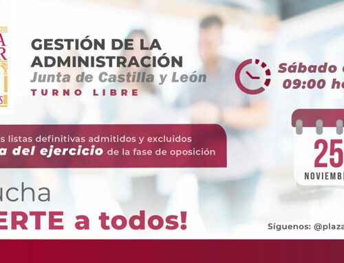 Publicados los listados definitivos y la fecha de examen para Gestión de la Administración de Castilla y León